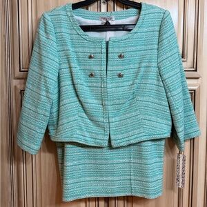 Kay Unger Aqua Skirt Set